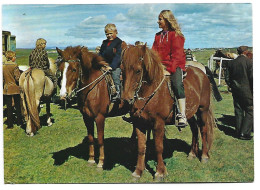 CHILDREN ON ICELAND PONIES / ISLANDSKE HESTE - ( ISLANDIA ) - Islande