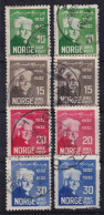 NORWAY 1932 - Cancelerd - Mi 163-166 - Color Variations - Gebraucht