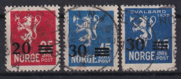 NORWAY 1927 - Canceled - Mi 133-135 - Gebruikt