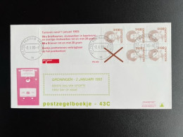 NETHERLANDS 1993 FDC BOOKLET 43C 02-01-1993 NEDERLAND ZAANSTAD MOLENREEKS POSTZEGELBOEKJE - FDC