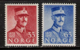 KING ROI KÖNIG HAAKON VII NORWAY NORGE NORWEGEN NORVÈGE 1957 Mi 416 417 MH(*) - Nuovi