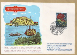 YU.- FRAU JOVANKA BROZ EROFFNET DAS JUGOSLAWISCHE SOS KINDERDORF. PETERWARDEIN. PETROVARADIN. - Storia Postale