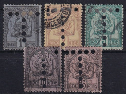 TUNISIE 1888/98 - Canceled - YT 9-12, 16 - Taxe - Strafport