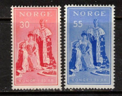 KING ROI KÖNIG HAAKON VII NORWAY NORGE NORWEGEN NORVÈGE 1955 Mi 402 403 MH(*) - Ongebruikt