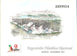 Spain 1991 Exfilna'91 Madrid Block Issue MNH Pradera De San Isidro, Sketch By Francesco De Goya - Incisioni