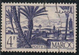 Maroc 1947 Yv. N°255 - 4f Violet Oasis - Oblitéré - Oblitérés