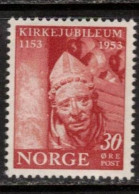 900 YEARS ERZBISTUM  ARCHEVÊQUE ARCHBISHOPSHIP OF NIDAROS ARCHBISHOPSHIP NORWAY NORGE NORWEGEN 1953 MI 383 MH(*) - Christianisme