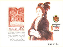 Spain 1990 Exfilna '90 Courtyard Zaporta Palaca Saragosa Block Issue MNH Infantin Maria Teresa Vallabriga - Monumenti