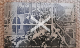 THE KING OPENING THE NEW BIRMINGHAM WATERWORKS IN ELAN VALLEY WALES OLD B/W POSTCARD - Birmingham