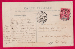 LOANGO CONGO FRANCAIS 1909 POUR CAP LOPEZ VAPEUR AFRIQUE LETTRE - Brieven En Documenten