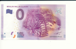 Billet Touristique  0 Euro - MOULIN VALLIS CLAUSA FONTAINE DE VAUCLUSE - UEFH - 2017-1 - N°  2946 - Billet épuisé - Autres & Non Classés