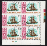 NORFOLK ISLAND 1967 SHIPS  3c "HMS SUPPLY 1788 "  IMPRINT BLOCK OF (6) CTO - Norfolk Island