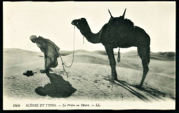 A65  ALGERIE CPA  SCENES ET TYPES - LA PRIERE AU DESERT - Colecciones Y Lotes