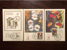 YUGOSLAVIA MACEDONIA FDC MAX. CARDS 1990 YEAR RED CROSS  CANCER HEALTH MEDICINE - Covers & Documents