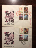 YUGOSLAVIA 2 FDC’s WITH RED AND BLACK CANCELATION 1991 YEAR RED CROSS  CANCER HEALTH MEDICINE - Lettres & Documents