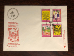 YUGOSLAVIA  MACEDONIA FDC 1991 YEAR RED CROSS TUBERCULOSIS TBC HEALTH MEDICINE - Cartas & Documentos