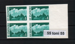 1962  ERROR  Block Of Four - Imperforated - MNH (Michel-1314U)  BULGARIA / Bulgarie - Variedades Y Curiosidades