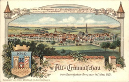 42252567 Alt Crimmitschau Vom Lauenhainer Berg Aus Anno 1724 Offizielle Postkart - Crimmitschau