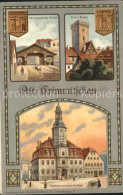 42252510 Alt Crimmitschau Bruecke Roter Turm Rathaus Offizielle Postkarte Stadtr - Crimmitschau