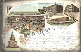 42249721 Riesa Sachsen Panorama Trinitatiskirche Kaiser Wilhelm Platz Knabenschu - Riesa