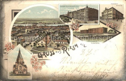 42249719 Riesa Sachsen Panorama Trinitatiskirche Kaiser Wilhelm Platz Knabenschu - Riesa