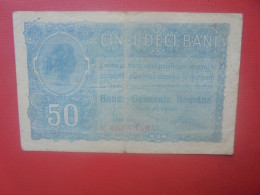 OCCUPATION ALLEMANDE (ROUMANIE) 50 BANI 1917 Circuler (ALL.1) - 1. WK