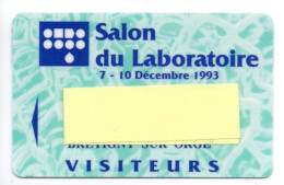 Carte Salon Badge Salon Du Laboratoire Card FRANCE Karte (F 628) - Cartes De Salon Et Démonstration