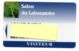 Carte Salon Badge Salon Du Laboratoire Card FRANCE Karte (F 629) - Cartes De Salon Et Démonstration