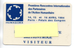 Carte Salon Badge Rencontres Action Humanitaires  Card FRANCE Karte (F 631) - Beurskaarten