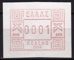 GREECE 1984 FRAMA Stamp 0001 DR 009 Athens Central Hellas M 6 MNH - Automatenmarken [ATM]