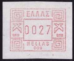 GREECE 1984 FRAMA Stamp 27 DR 009 Athens Central Hellas M 6 MNH - Timbres De Distributeurs [ATM]