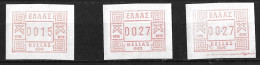 GREECE 1984 FRAMA Stamp 15 Dr. 008 - 27 Dr. 002 - 006 Hellas M 1 MNH - Automatenmarken [ATM]