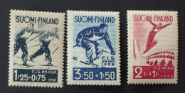 Suomi Finnland  1938 Skisport   Michel 208 -10  MH Falz *   #6296 - Ongebruikt