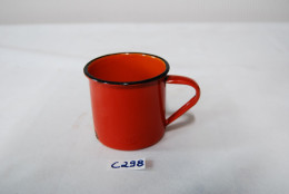 C298 Ancienne Tasse En émaillé - Vintage - Rouge - Cups