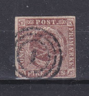 Danemark - Yvert 2 Oblitéré - 4 Marges - Valeur 60 Euros - Used Stamps