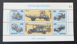 SCHWEDEN Block 8  Geschichte Des Schwedischen Automobilbaus 1980 Postfrisch MNH ** #6302 - Blocks & Sheetlets