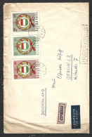 HONGRIE. N°1244-6 De 1958 Sur Enveloppe Ayant Circulé. Armoiries. - Briefe U. Dokumente