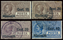 ITALY ITALIA REGNO 1924-25 SERIE POSTA PNEUMATICA (Sass. 4-7) USATA OFFERTA - Correo Neumático