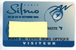 Carte Salon- Paris Silmo Optique Card Magnétique Karten (F 661) - Tarjetas De Salones Y Demostraciones