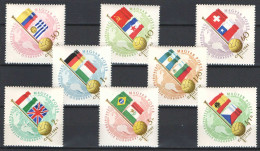 Hungary 1962. Football / Soccer Chile World Cup Set MNH (**) Michel: 1830-1837 / 8,50 EUR - 1962 – Chili