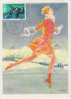 1928 Jeux Olympiques D'Hiver De Saint-Moritz; Carte Postale Officielle: Patinage Artistique (illustrateur Stiefel) +1966 - Winter 1928: St. Morits