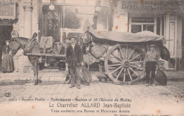 13 / MARSEILLE - 1912 - SERVICE PUBLIC NETTOIEMENT / CHARRETIER / SECTION N° 35 / RUE NATIONALE / BELSUNCE - Straßenhandel Und Kleingewerbe