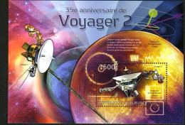 Burundi 2012 Voyager 2 Spacecraft Launches 35th Anniversary To Explore Neptune,MS MNH - Neufs