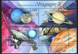 Burundi 2012 Voyager 2 Spacecraft Launches 35th Anniversary To Explore Neptune,MS MNH - Nuovi