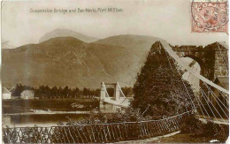 Suspension Bridge And Ben Newis, Fort William. Scotland, Ecosse. CPA Rare. Ecrite En 1921 - Inverness-shire