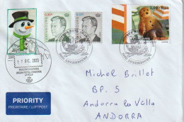2023 Merry Christmas From Luxemburg, Letter,send To Andorra, With Arrival Illustrated Andorra Postmark - Storia Postale
