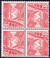 Schweiz Suisse 1937: Kehrdruck-Block / Bloc Tête-bêche Zu K34Az Mi K34z Geriffelt Grillé ** MNH (Zu CHF 100.00) - Tete Beche