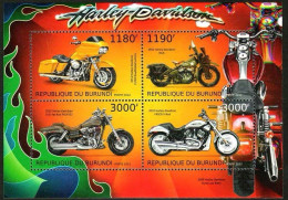 Burundi 2012 World Famous Car Harley Davidson Motorcycle History,MS MNH - Nuevos