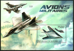 Burundi 2012 Military Aircraft F-117 Nighthawk Stealth Attack Aircraft,MS MNH - Neufs