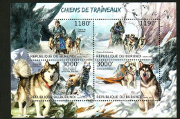 Burundi 2012 Sled Dog Husky Dog,MS MNH - Ongebruikt